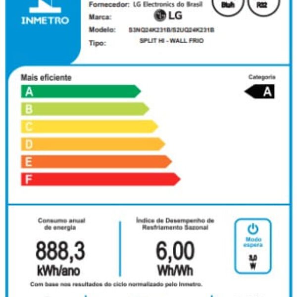 Ar Condicionado Split LG Hi Wall Inverter Voice +AI 24.000 BTU/h Frio Monofásico Branco S3-Q24K231B - 220V - Imagem 5