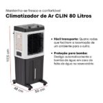 Climatizador De Ar Industrial Evaporativo Umidificador Ventisol Clin80pro 80 Litros 150w 110v - Imagem 3