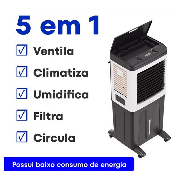 Climatizador De Ar Industrial Evaporativo Umidificador Ventisol Clin80pro 80 Litros 150w 110v - Imagem 5