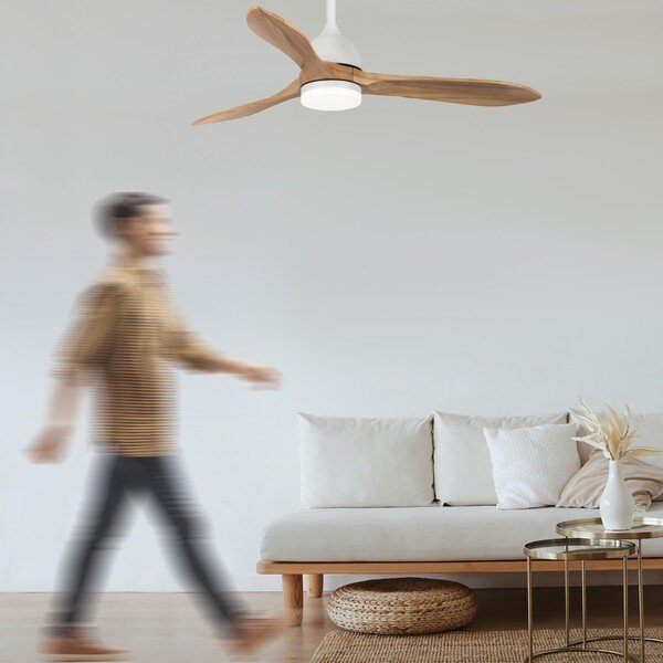 Ventilador de Teto com Controle Remoto Cloe 3 Pás 127cm Branco e Marrom Bivolt - Imagem 6