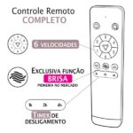 Ventilador de Teto com Controle Remoto Nano Eco 3 Pás 83cm Branco Bivolt Inspire - Imagem 7