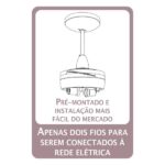 Ventilador de Teto com Controle Remoto Nano Eco 3 Pás 83cm Branco Bivolt Inspire - Imagem 6