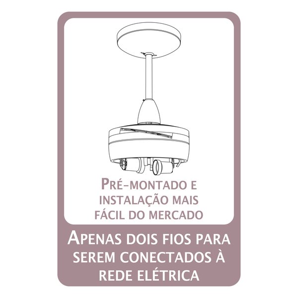 Ventilador de Teto com Controle Remoto Nano Eco 3 Pás 83cm Branco Bivolt Inspire - Imagem 6